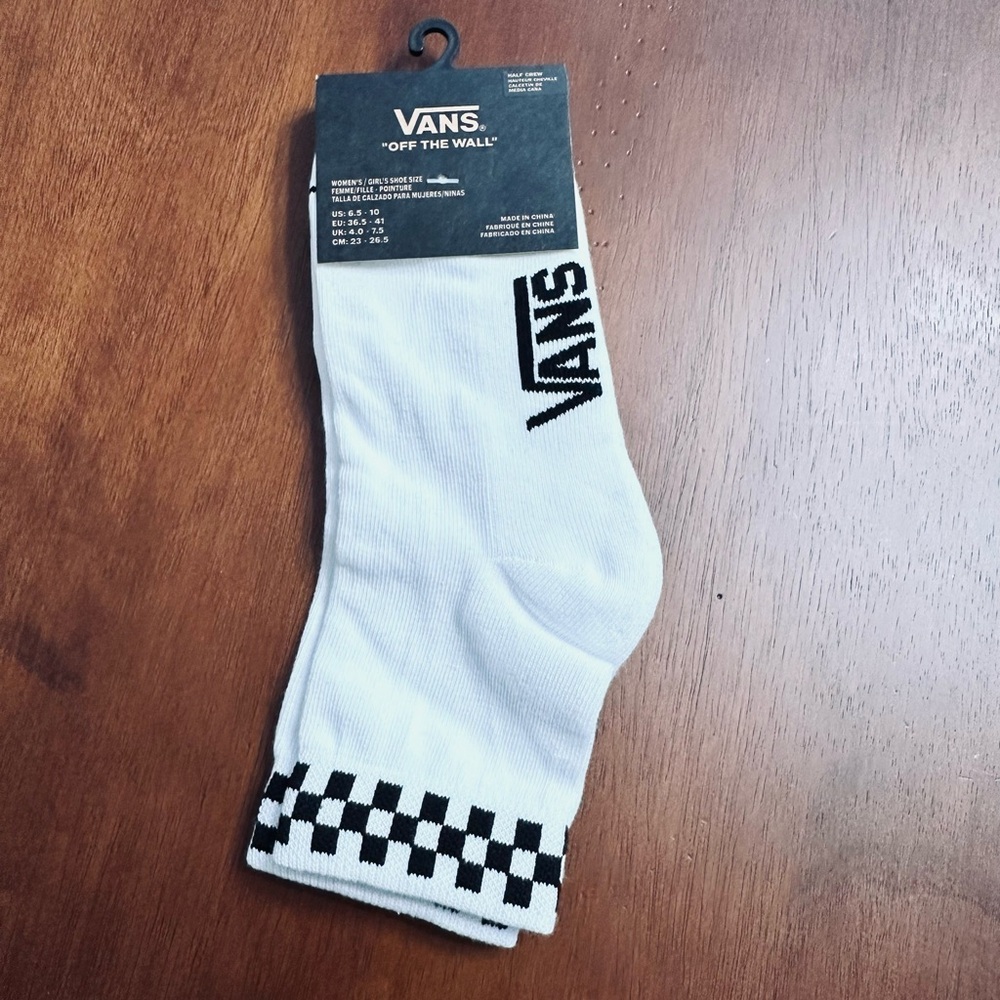 Vans White with Black Checkered Graphic Socks - Picture 2 of 4